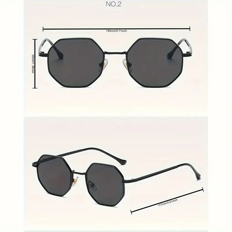 Fashion Retro Sunglasses Classic Metal Polygonal Sunglasses Sunglasses Octagon Glasses