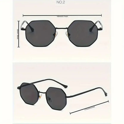 Fashion Retro Sunglasses Classic Metal Polygonal Sunglasses Sunglasses Octagon Glasses