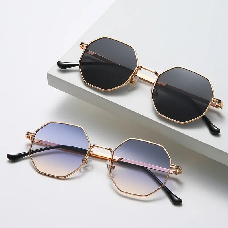 Fashion Retro Sunglasses Classic Metal Polygonal Sunglasses Sunglasses Octagon Glasses