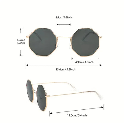 Fashion Retro Sunglasses Classic Metal Polygonal Sunglasses Sunglasses Octagon Glasses